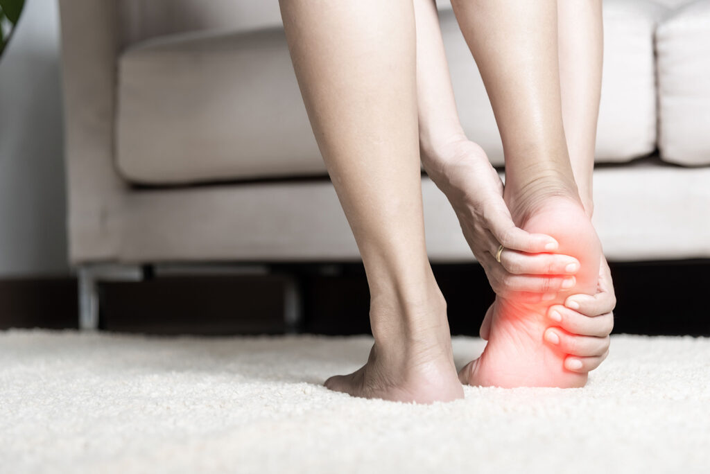 woman with nerve pain flares in the foot